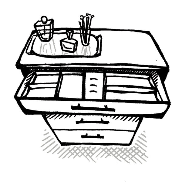 sketch image of a drawer