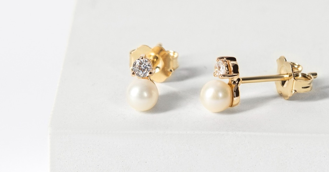 Stacked Pearl Studs