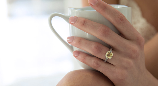 Canary stone ring