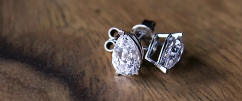 pear cut diamond studs