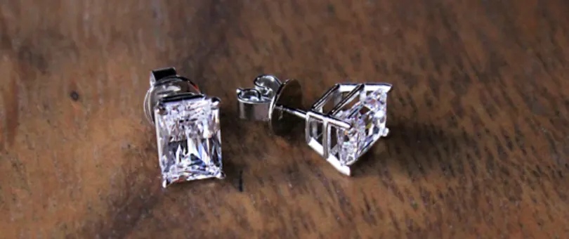 radiant cut diamond studs