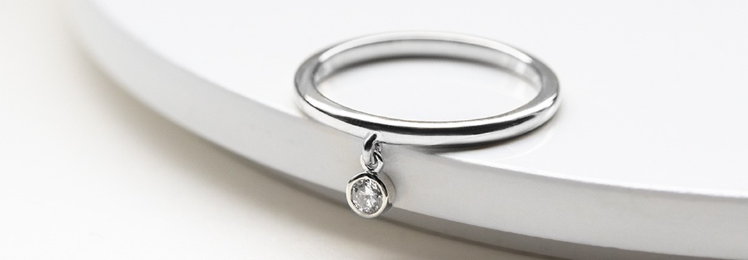 Solitaire Dangle Stackable Ring