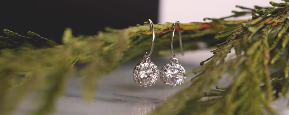 Diamond drop earrings