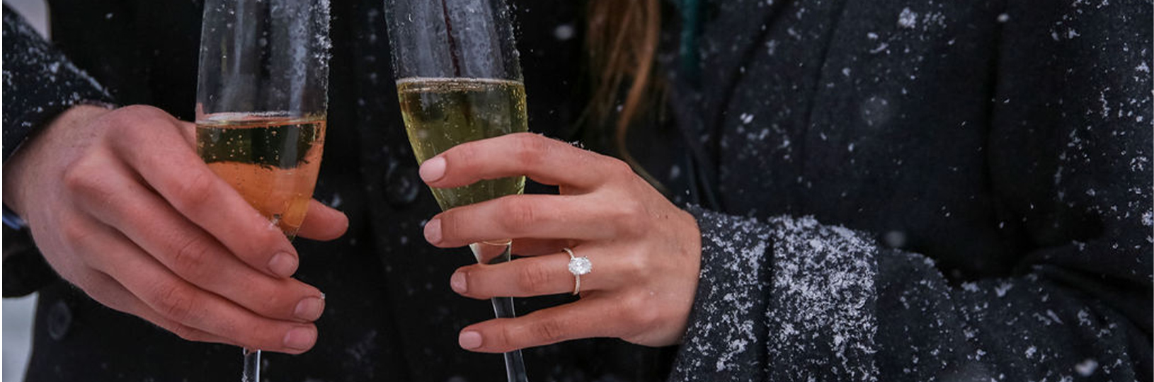 Couple toasting after a successful engagement