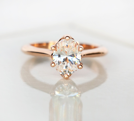 Bali oval cut engagement ring