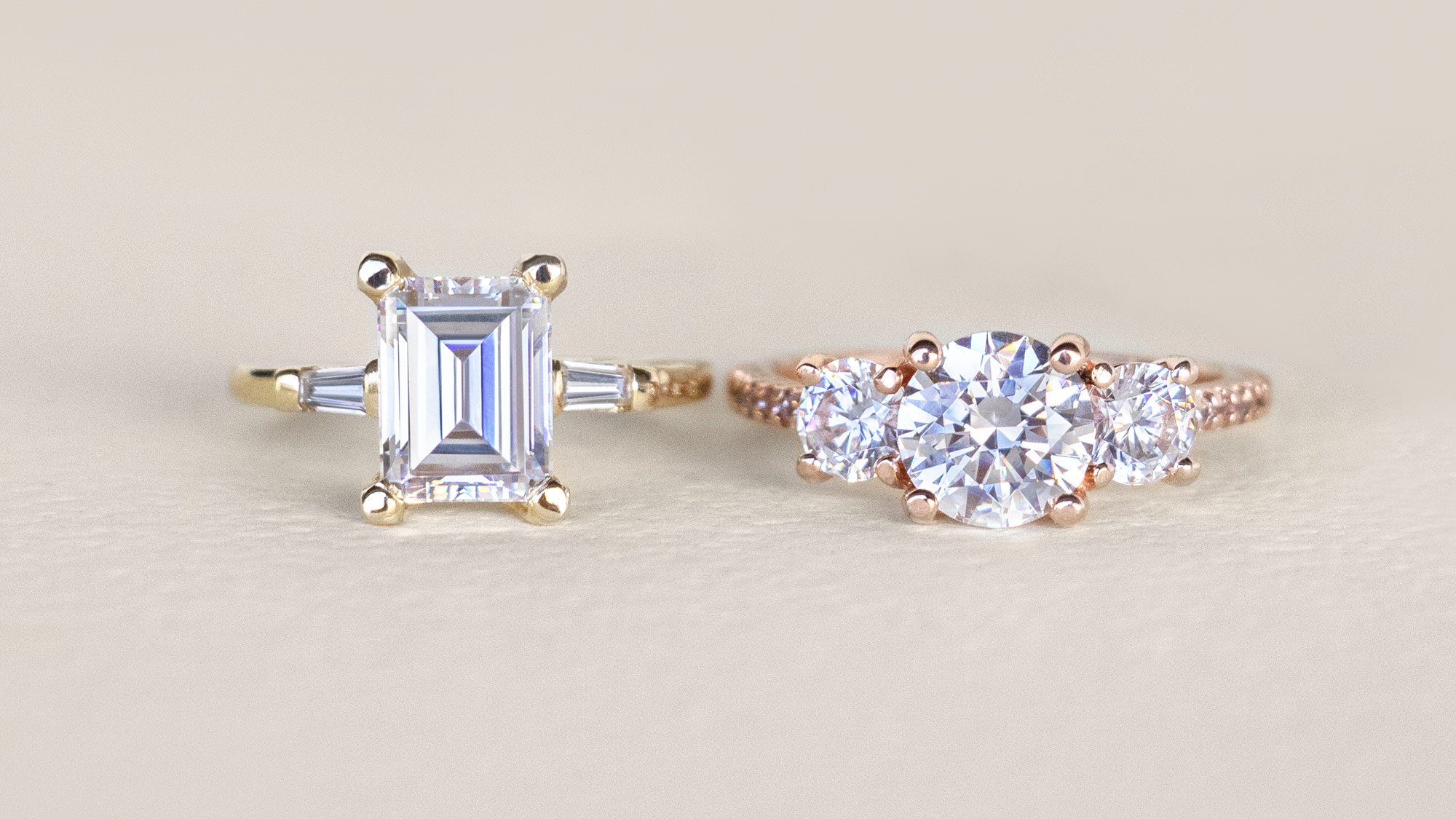 three stone engagement rings