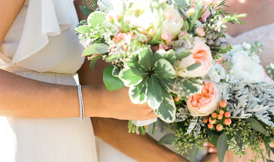 Bound bracelets on bridesmaids