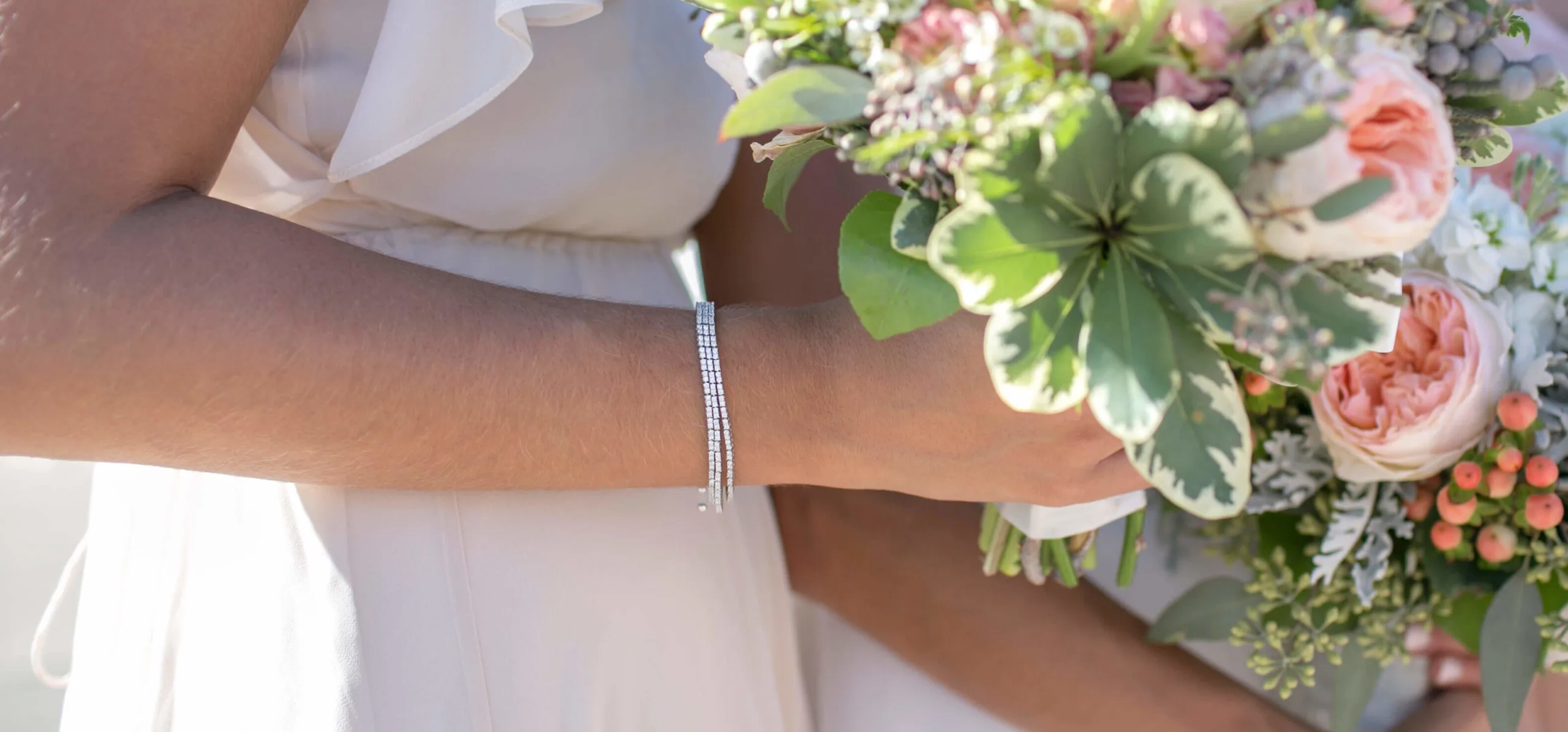 Bracelets on a bridesmaid