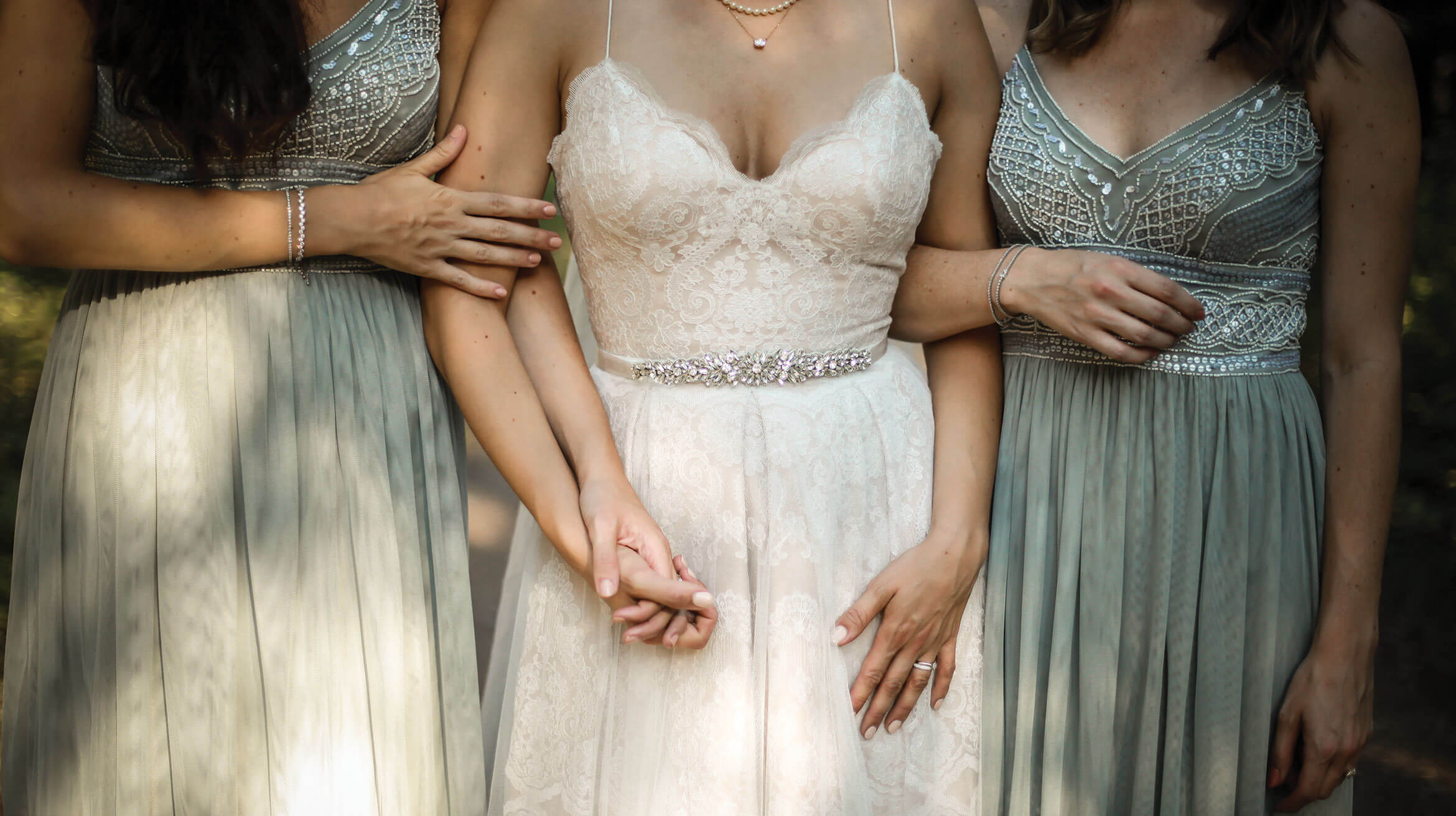 Bride with bridesmaids