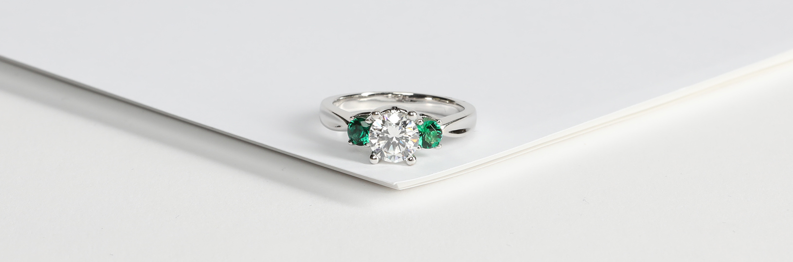 a lab created emerald engagement ring