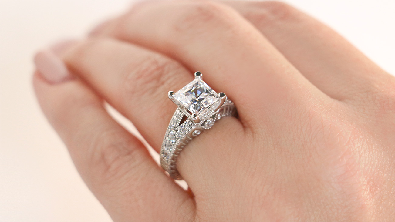 Valencia Princess Cut Engagement Ring