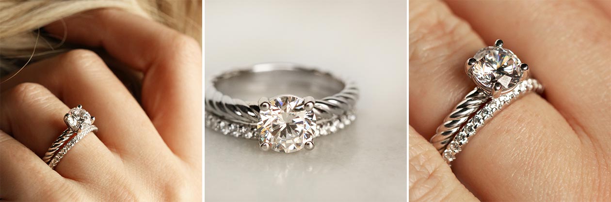 Round cut engagement ring