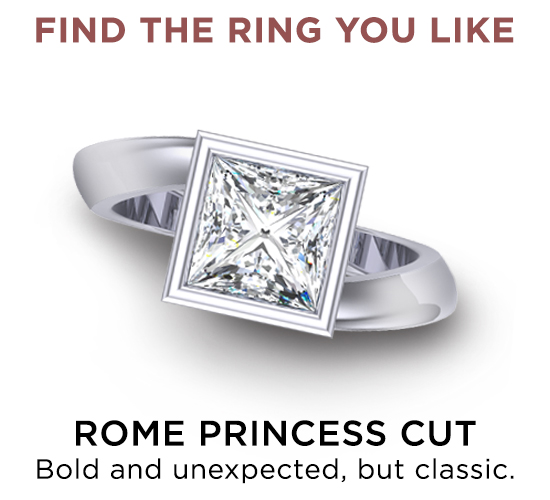 Rome Princess Cut Ring