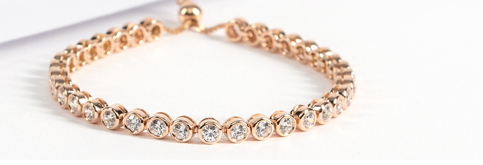 A rose gold bracelet