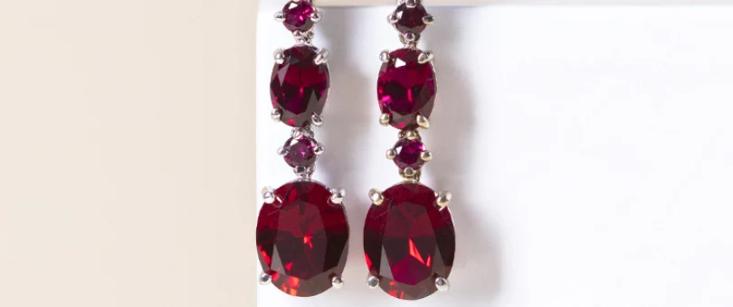 ruby drop earrings