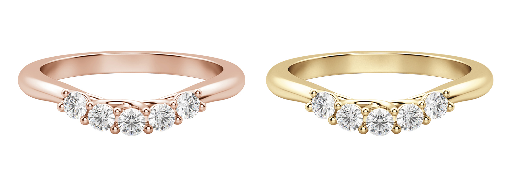 Yellow gold wedding ring & rose gold wedding ring