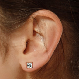 moderate princess cut stud earrings