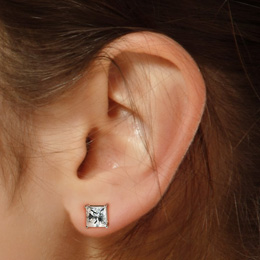 bold princess cut stud earrings