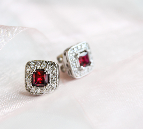 Alexandria earrings with ruby