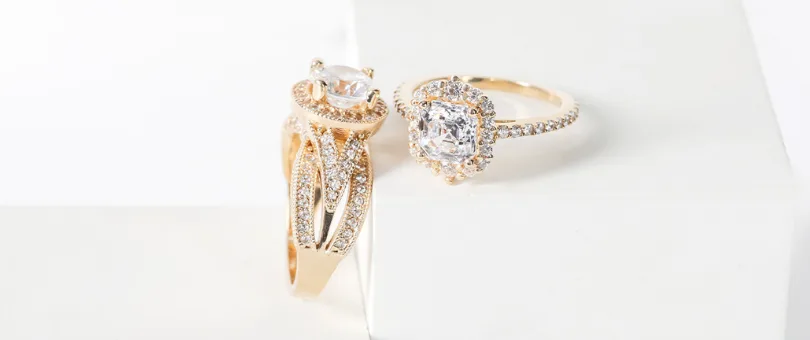 two engagement rings side by side