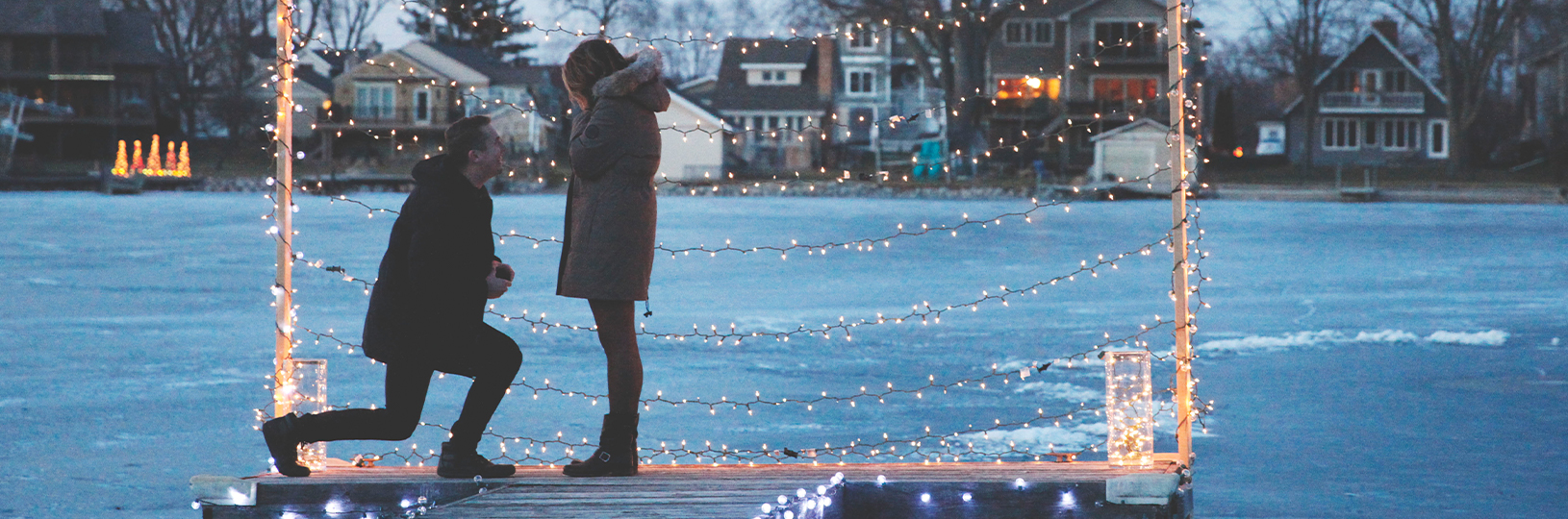 A man getting down on one knee to propose