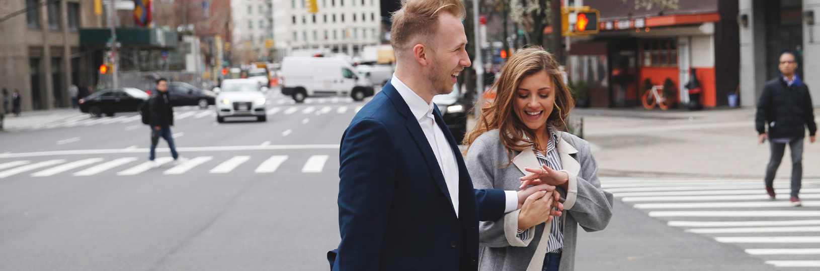 A newly engaged couple