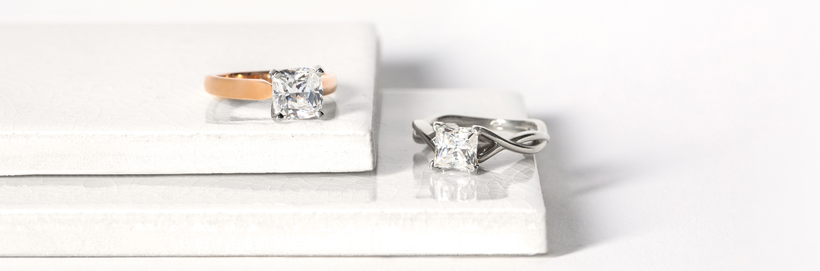 cushion vs princess cut engagement rings