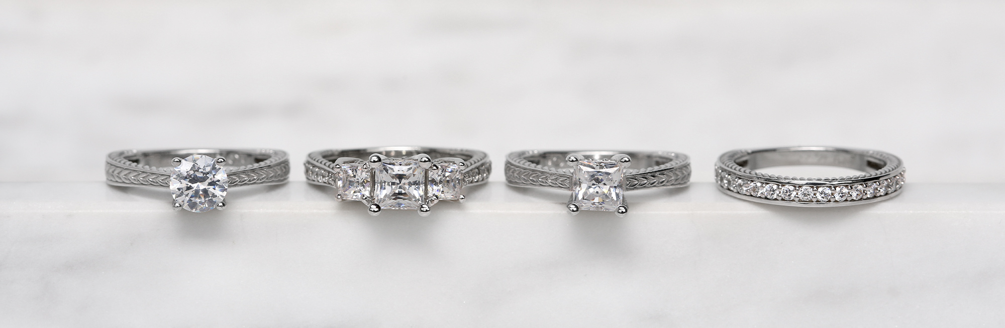 the Sage Collection engagement rings