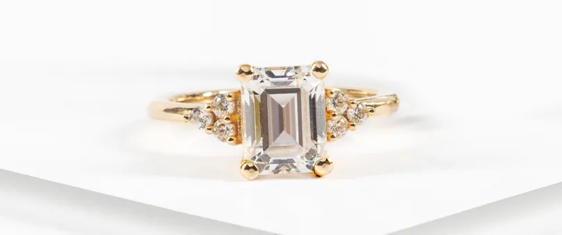 an emerald cut engagement ring