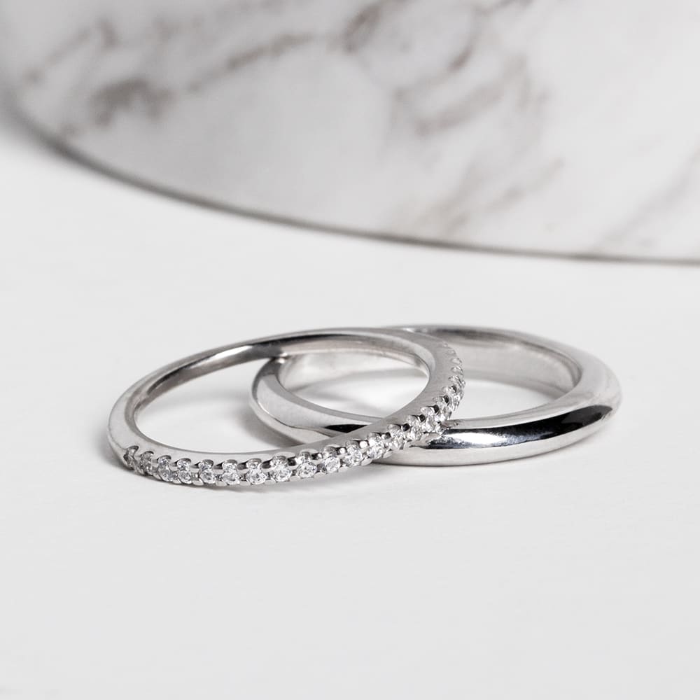 a pair of wedding bands