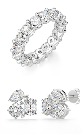 Oasis Bold Eternity Band with Ara Earrings