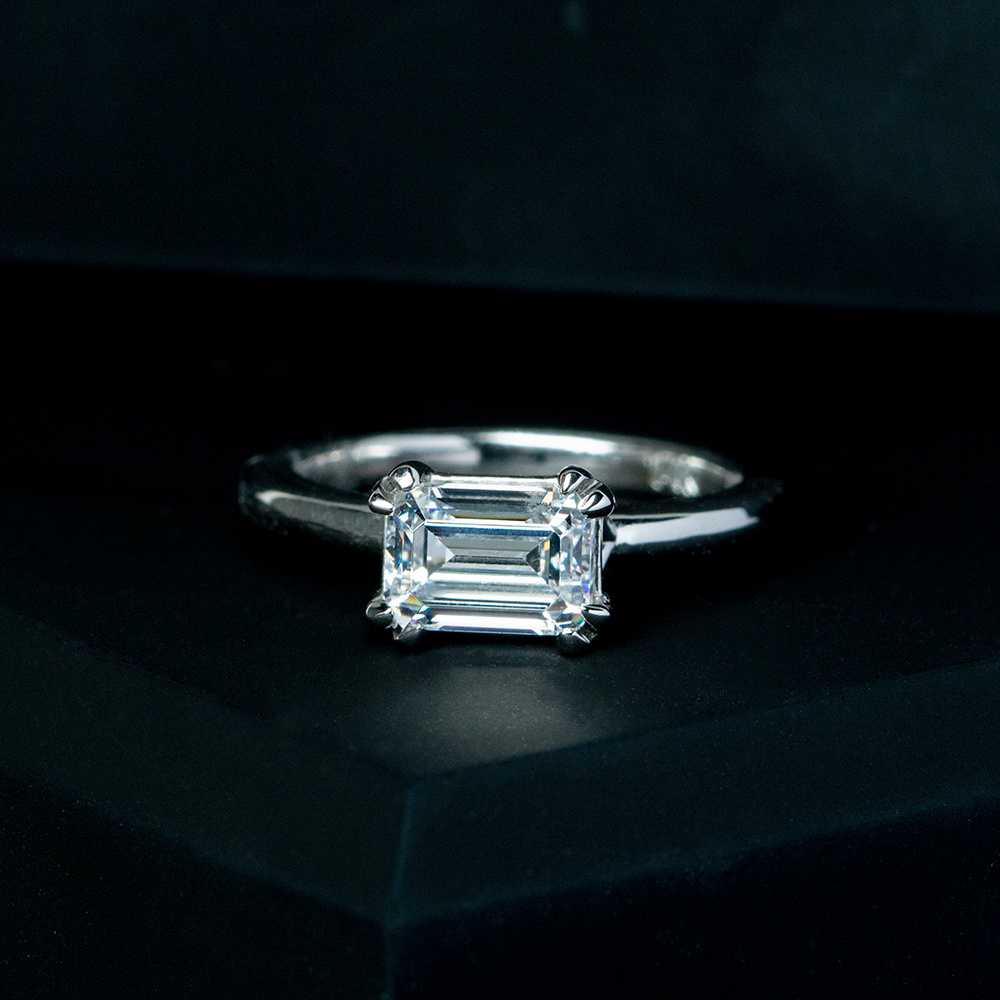 East-West Classic Emerald Cut