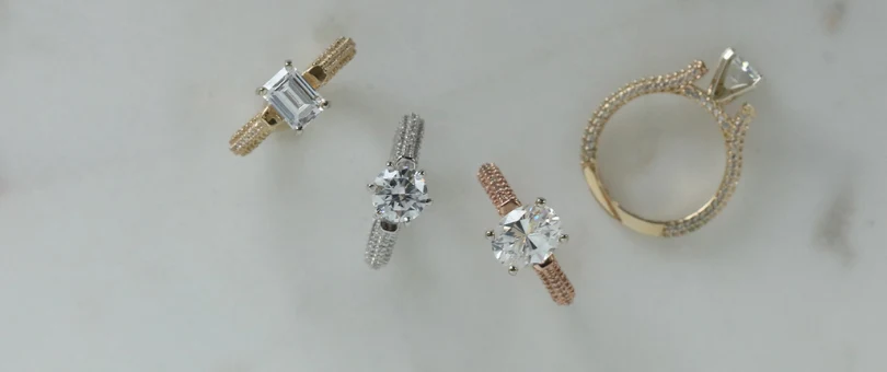 Pavé style diamond rings