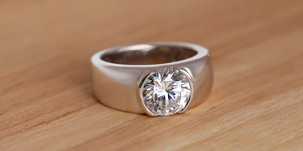 a low profile solitaire ring