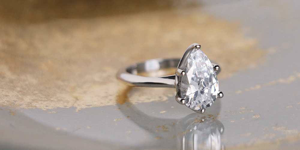 pear cut solitaire ring