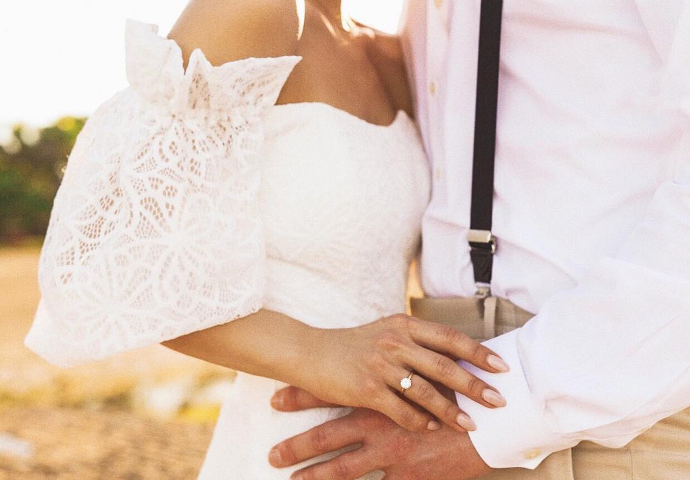 Newlyweds on their wedding day