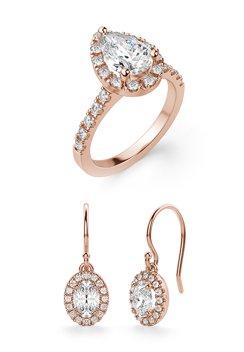 Madrid Accented Pear Cut and Carmona Drop Earrings