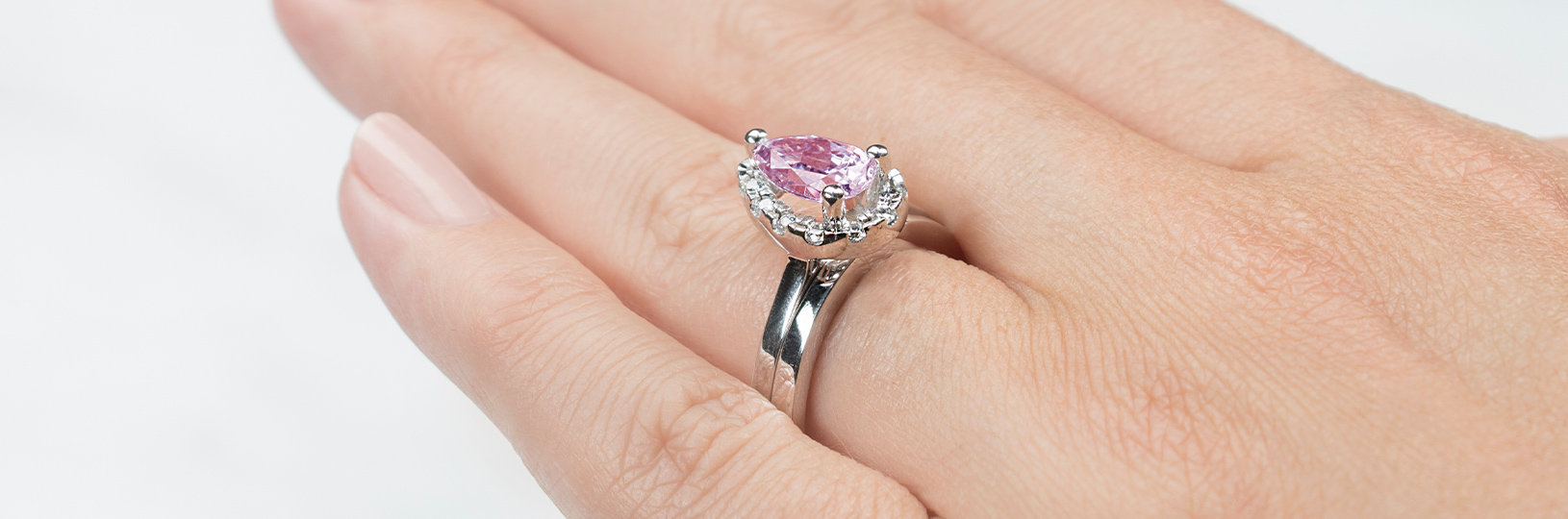 Rose colored engagement ring